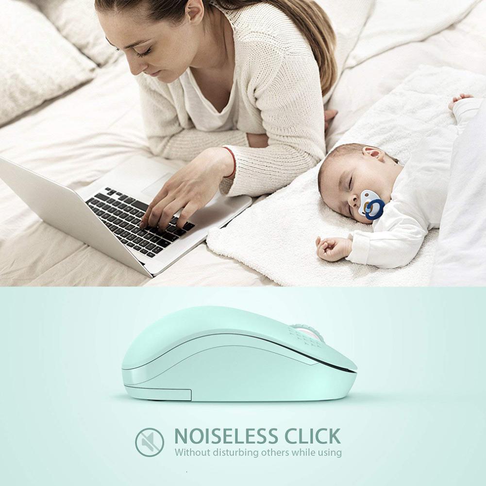 i210 Mute 2.4G Wireless Mouse 2 keys 1600 DPI Portable Ergonomic Women MINI Mouse for Desktop Computer Laptops