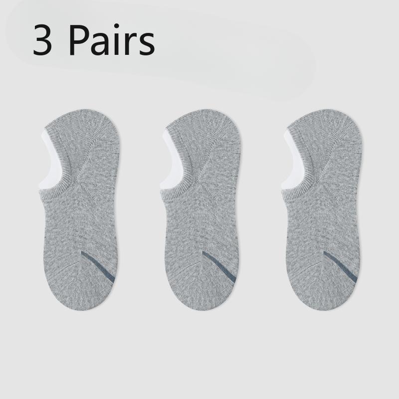 3 Pairs of Essential Oil Socks, Men's Summer Thin Cotton Socks, Antibacterial, Deodorizing, Sweat-absorbing Sports Men's Boneless Boat Socks