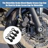 4 Pcs Rubber Brake Bleed Nipple, Keenso Brake Bleeder Screw Bleed Nipple Dust Cover With Keeper for 8mm Motorcycle Motorbike Black