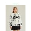 Children's Faux Fur Coat Winter New Style Girls' Faux Fox Fur Cardigan for Older Kids Cow Print Korean Style Faux Mink Fur Top