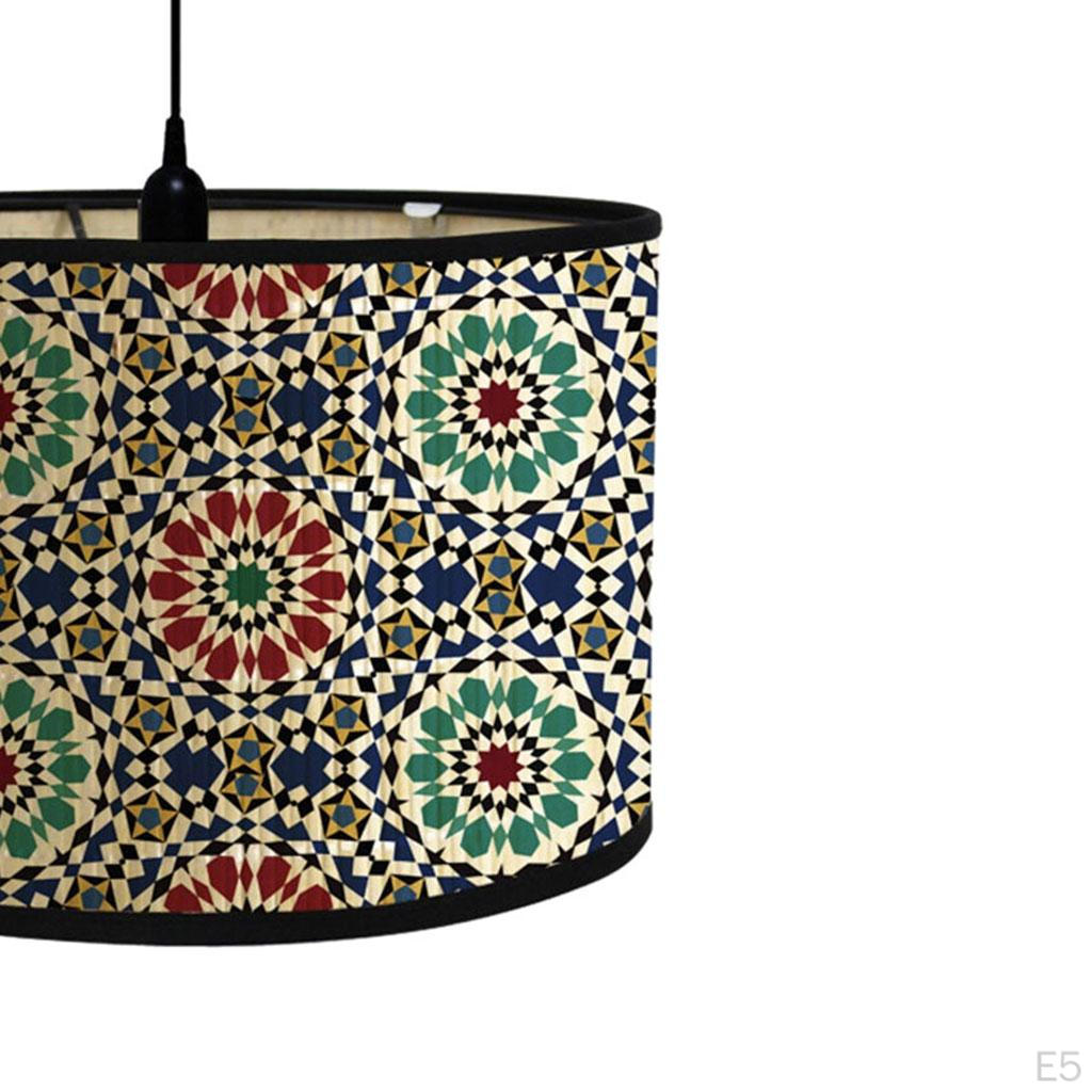 Lampshade Bamboo Decorative Art Lighting Crafts Ceiling Lamp Pendant Retro Style Handmede for