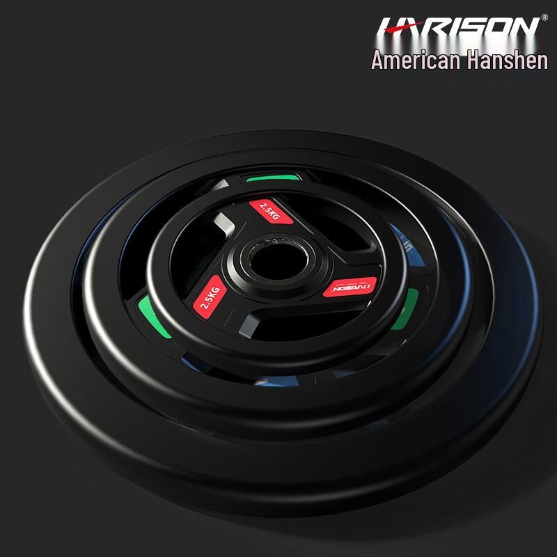 HARISON Rubber-Coated Three-Hole Barbell Plate