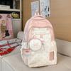 School bag women's new college style Japanese fresh cartoon polka dot backpack junior high school students lightweight travel backpack