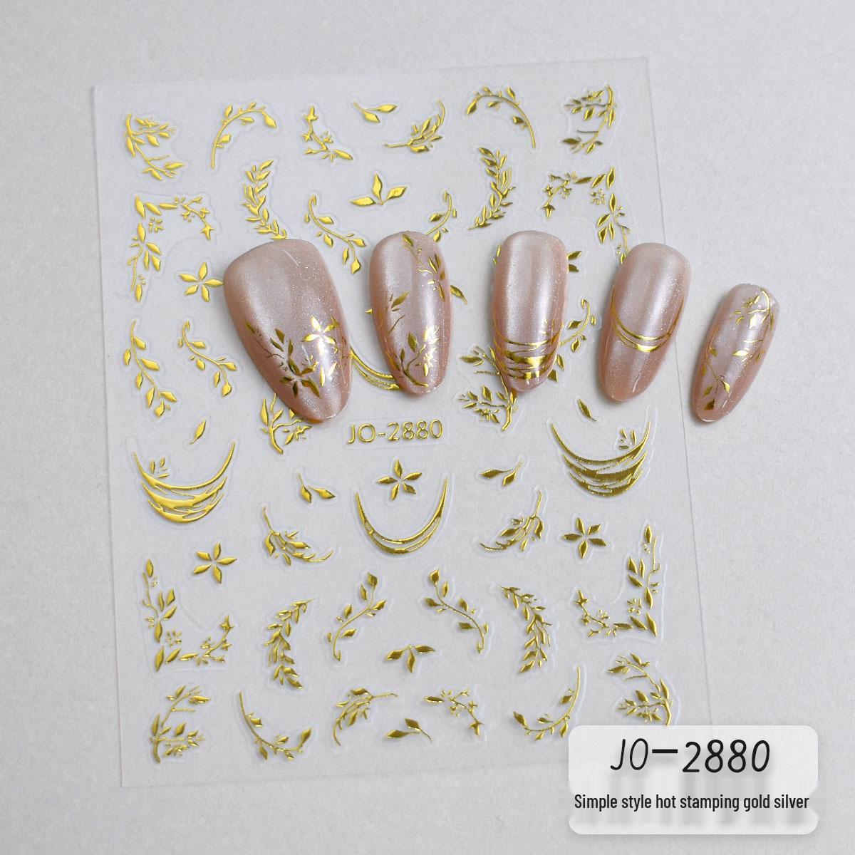 Gold Silver Star and Moon Nail Stickers with Back Strap Glue