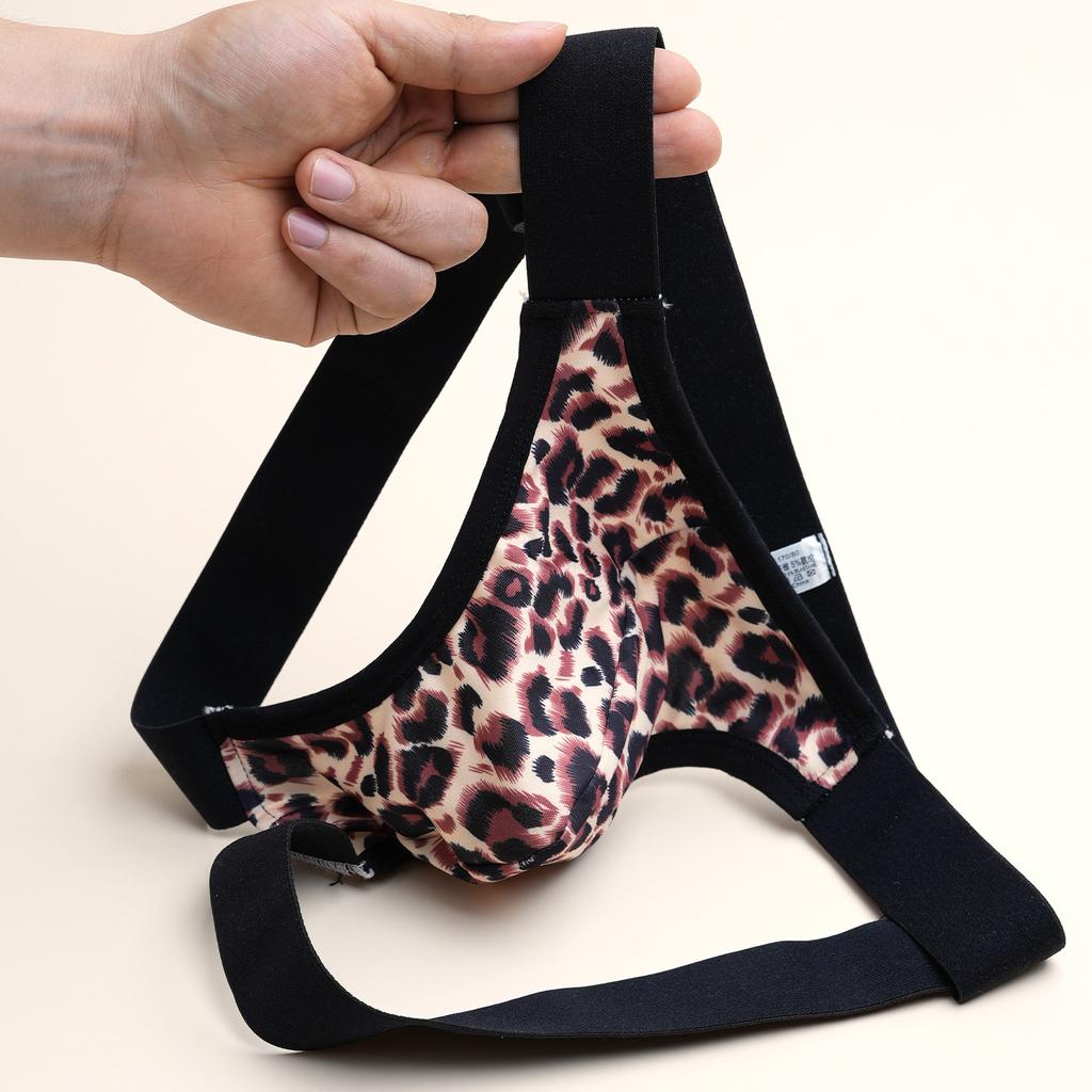 Pánské spodní prádlo s leopardím vzorem Sexy tanga Pánská vysoce elastická tanga