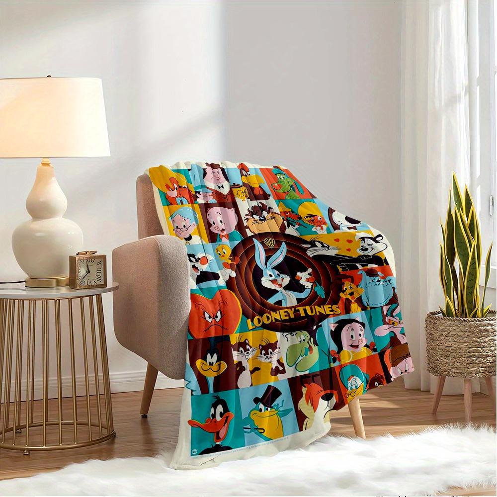 1pc Flannel Throw Blanket, Looney Tunes,Bugs Bunny,Cartoon CharactersPattern Printed Blanket, Warm Cozy Soft Blanket For Couch Bed Sofa Car