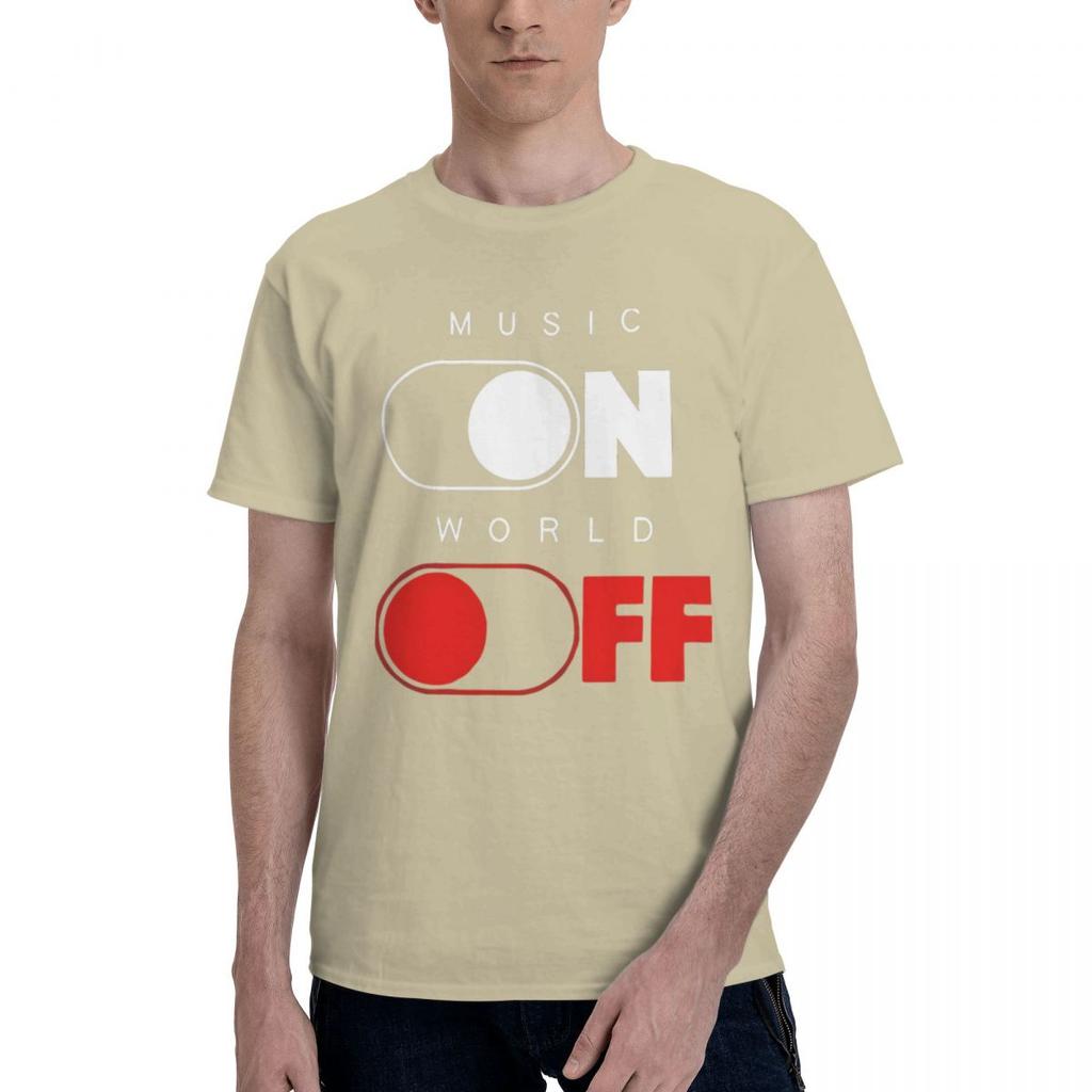Music On World Off 100 Cotton Casual Breathable Confortable Totoro Funny Mens TShirts Clothes Men