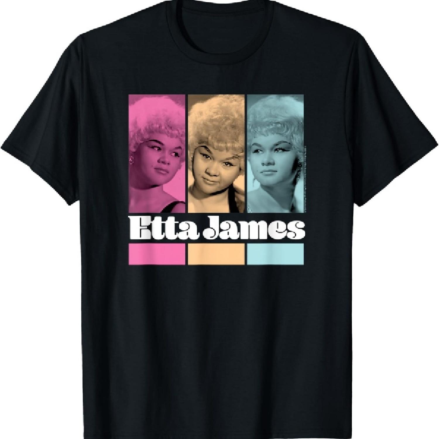 

Etta James T-Shirt - Black, Small, Unisex-Adults, Short Sleeve, Classic Fit, Cotton 100%, Music-Themed XXXXXL чёрный