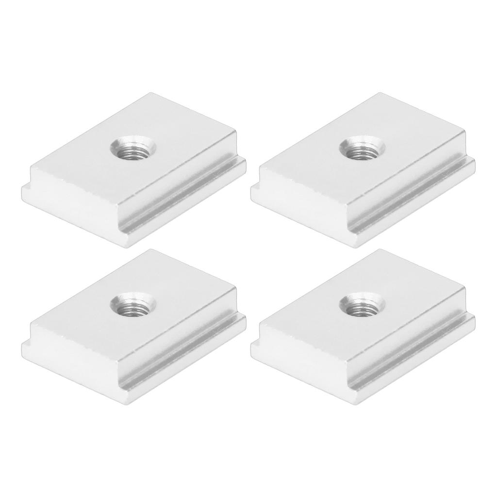 4Pcs Sliding Slot Nut T Type Aluminum Alloy Woodworking Linear Motion Parts 30 Series M6 Silver