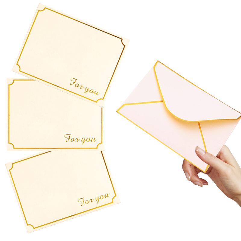15/30PCS Bronzing Envelope High-grade Invitation Postcards Storage Package Stationery Birthday Wedding Festival Party Favors ZYF