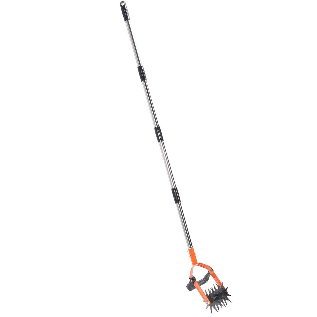 Garden Cultivator Tool Stainless Steel Lawn Reseeding Garden Tool Adjustable Handle Garden Soil