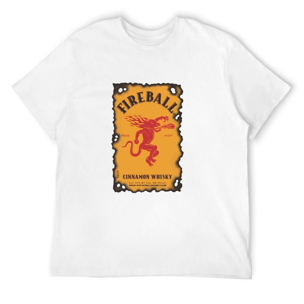 Fireball Zimt-Whisky T-Shirt, Grafik-T-Shirts, Designer-Shirts, individuelle Gestaltungsmöglichkeiten, Rohlinge für Herren, Baumwolle