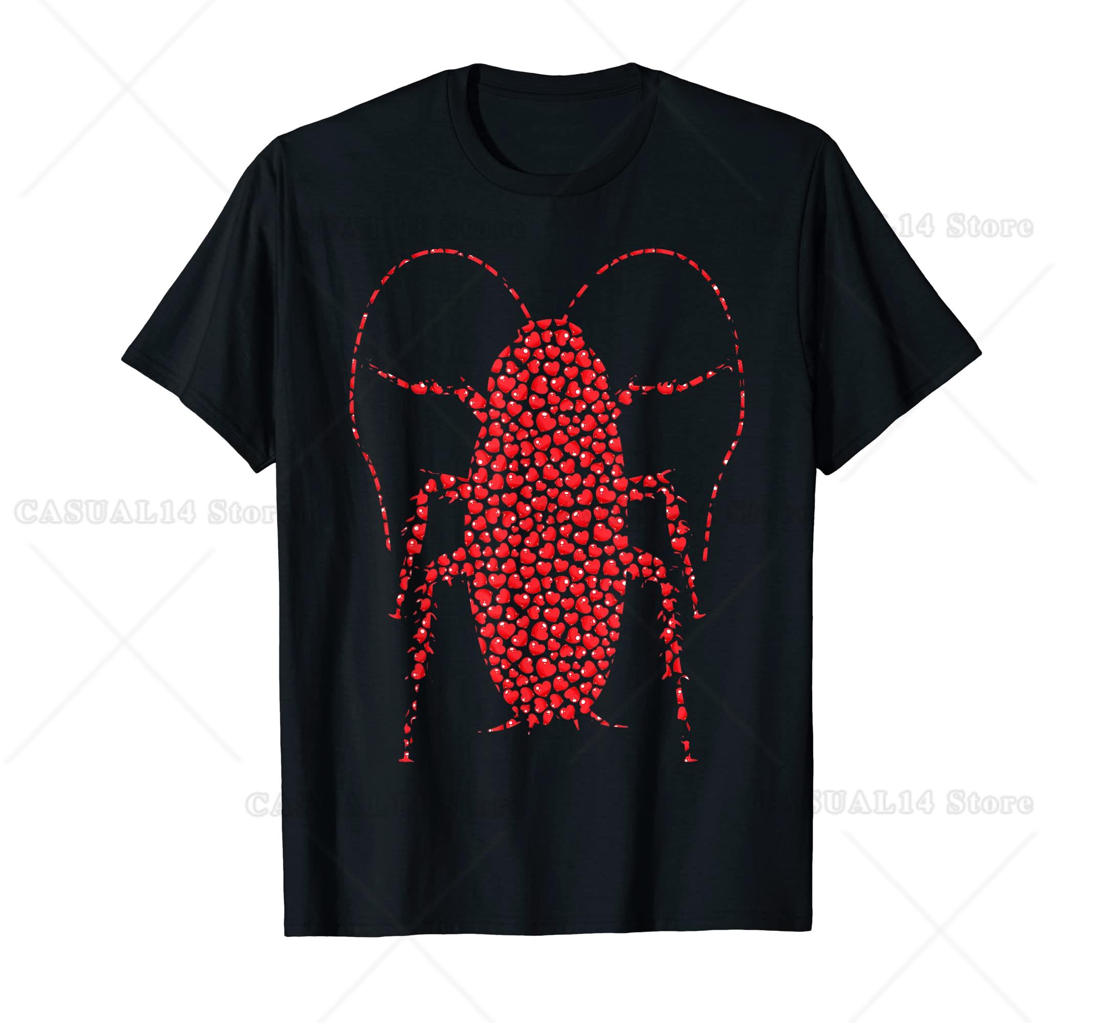 Heart Shape Love Cockroach Valentine S Day T-Shirt Creature Of The Night The Moth Mosquito T-Shirt Cotton Round Neck 4XL