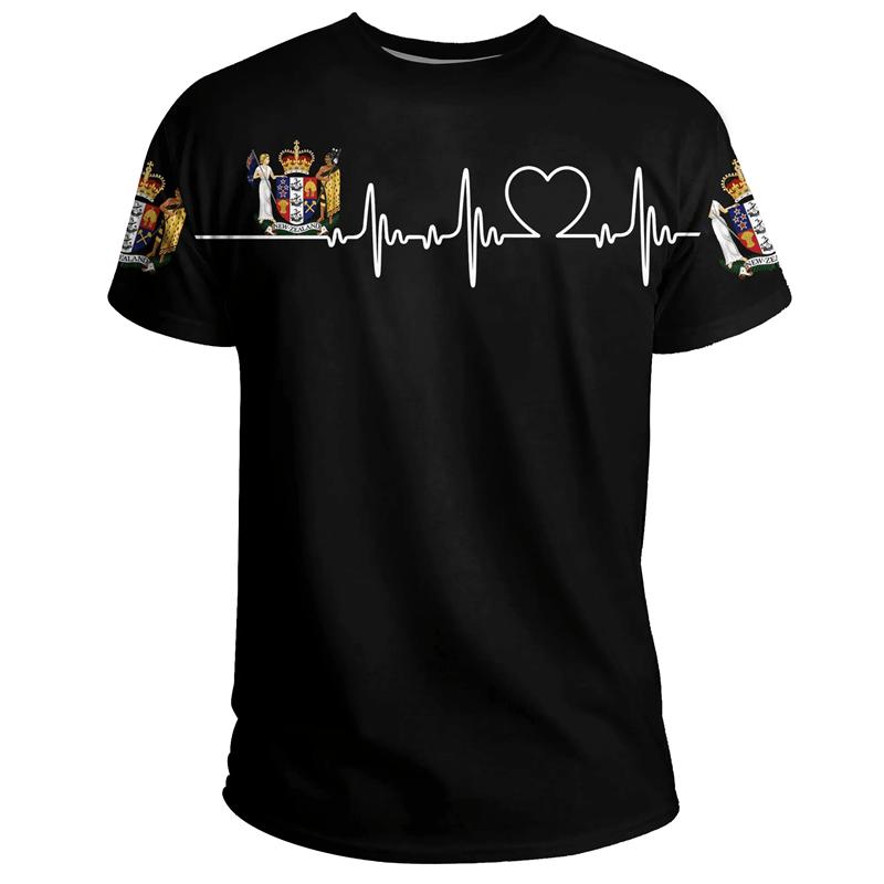 

New Zealand Flag Map Graphic T Shirts Silver Fern National Emblem 6XL