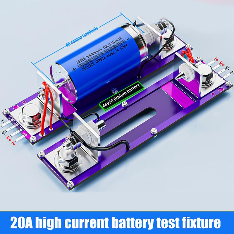 20A 4-Wrie Battery Test Stand 18650 Internal Resistance Capacity Tester Fixture Seat Current Voltage Meter Detection Box