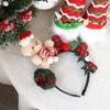 Elk Hair Hoop Christmas Headband Santa Plush Bow Hair Band Antlers Headband  Children