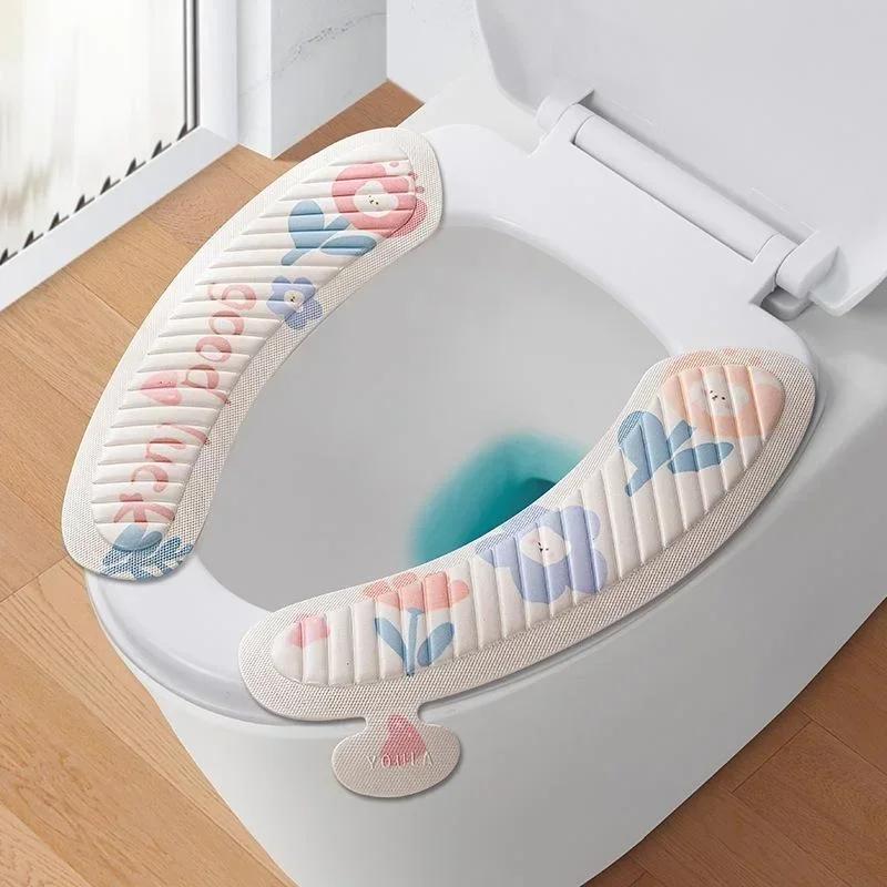 

Home Toilet Mat Seat Cushion Paste Type Four Seasons Universal Potty Mat Cartoon Cute Toilet Cover Waterproof Toilet Sticker