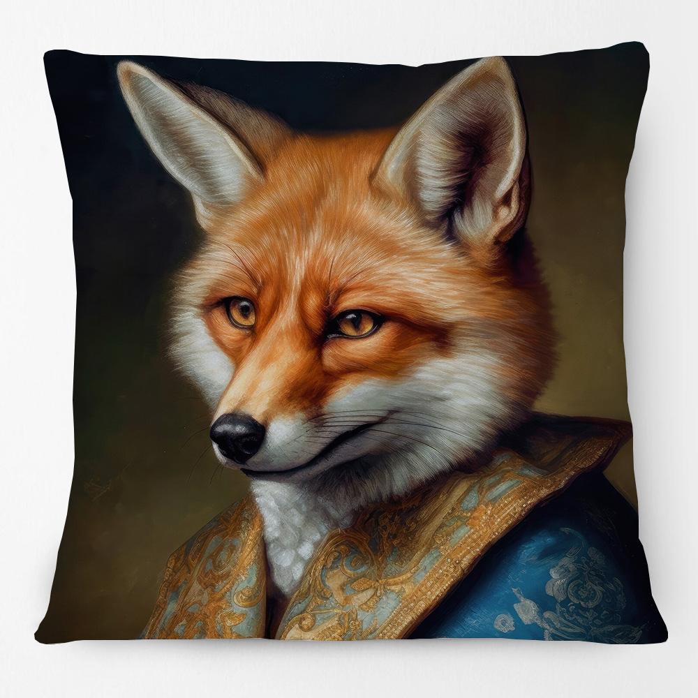 Animals Head Human Body Poster Cushion Cover Fox Cow Elephant Hippo Pig Leopard Duck Art Pillow Case