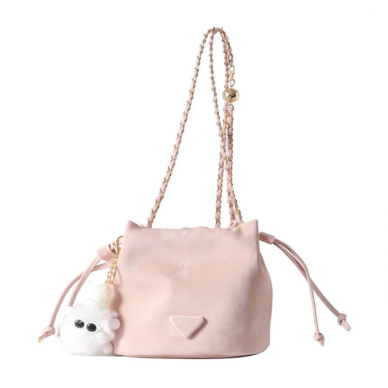 Minimalist Bucket Bag For Women With Chain Strap In Pu Leather For Daily Use