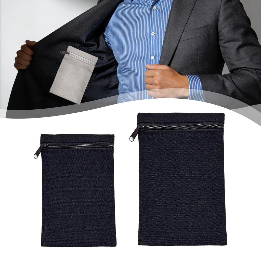 2x Sew Pocket with Zipper Coat Inside Pockets Sturdy Practical Mobile Storage