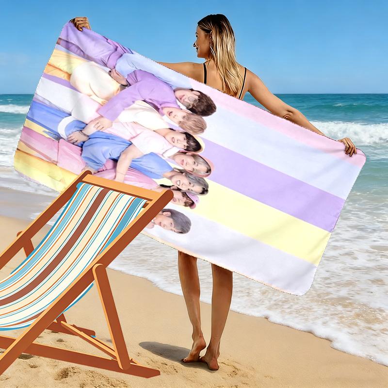 Leap Joy: Silhouettes Harmony beach towel Outdoor camping soft swim Absorbent bath towel Outdoor pool towel printing Comfort Fashion beach towel