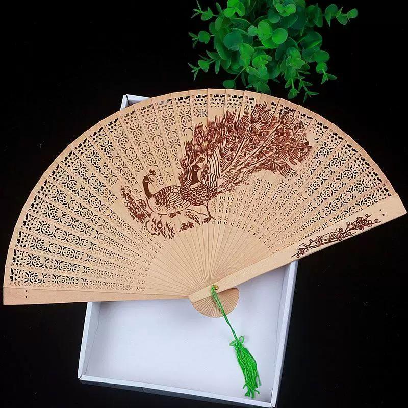 Chinese Style Handmade Small Women's Incense Wood Fan, Sandalwood Fan, Ancient Style Folding Fan, Hollow Classical Women's Fan, Portable