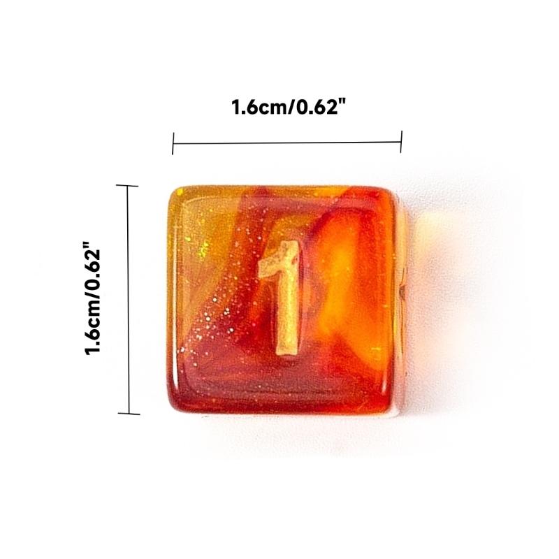7Pcs D4 D6 D8 D10 D12 D20 Number Colorful Acrylic Polyhedral Dices Party Family Game Educational Toy Entertainment Dices