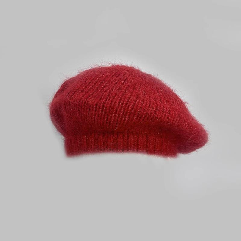 Mohair Woolen Hat for Female Painters Warm and Revealing Small and Large Head Circumference  Fashionable and Versatile  Winter Beret