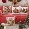 Christmas Themed Pillowcases: Gingerbread, Candy Canes, and Cozy Holiday Scenes Sofa Room Cushion Cover Home Decoration Gift