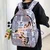 Rucksack mit Graffiti-Print, große Kapazität, Partnerrucksack, Schülerschultasche