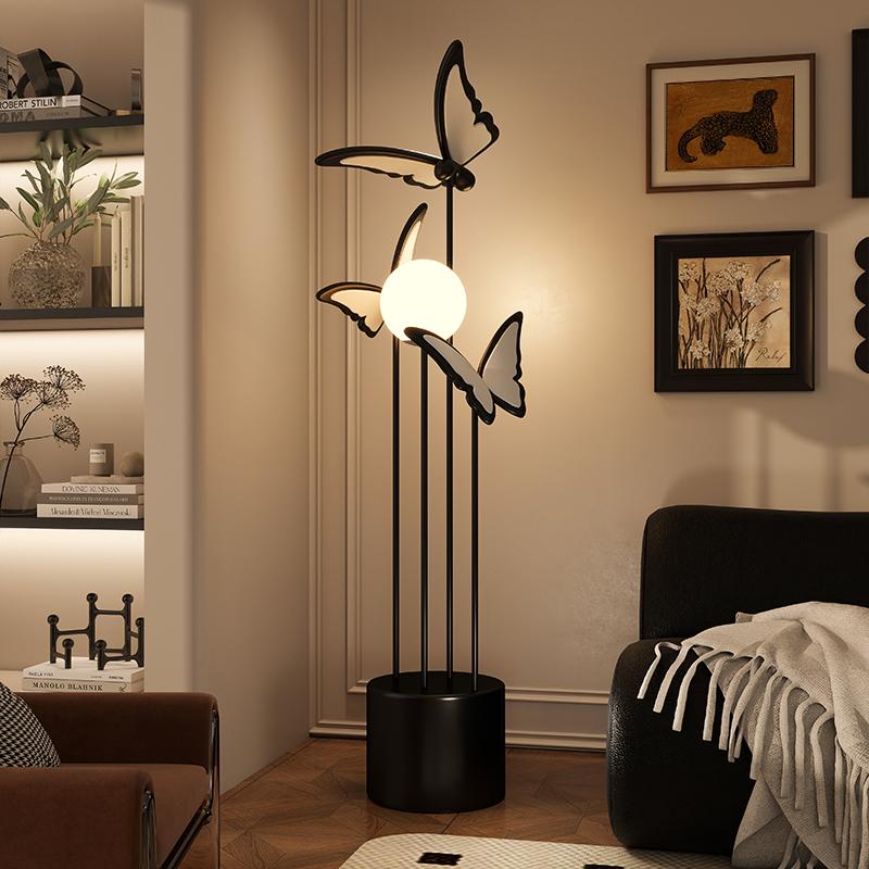 Butterfly Floor Lamp French Medieval Art Living Room Next To Sofa Creative Design Premium Atmosphere Vertical Desk Lamp