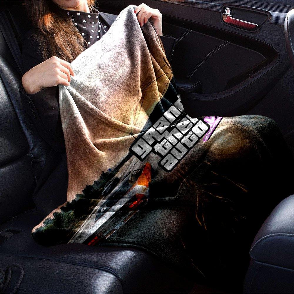1pc Grand Theft Auto Soft Flannel Blanket with Designer Print A cozy blanket for all seasons, perfect for the couch, bed, office