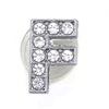 Charms Scarpe Diamante Strass Scintillante Lettera Argento Cristallo Alfabeto Decorazioni Scarpe Gioielli Slider Braccialetto Braccialetti