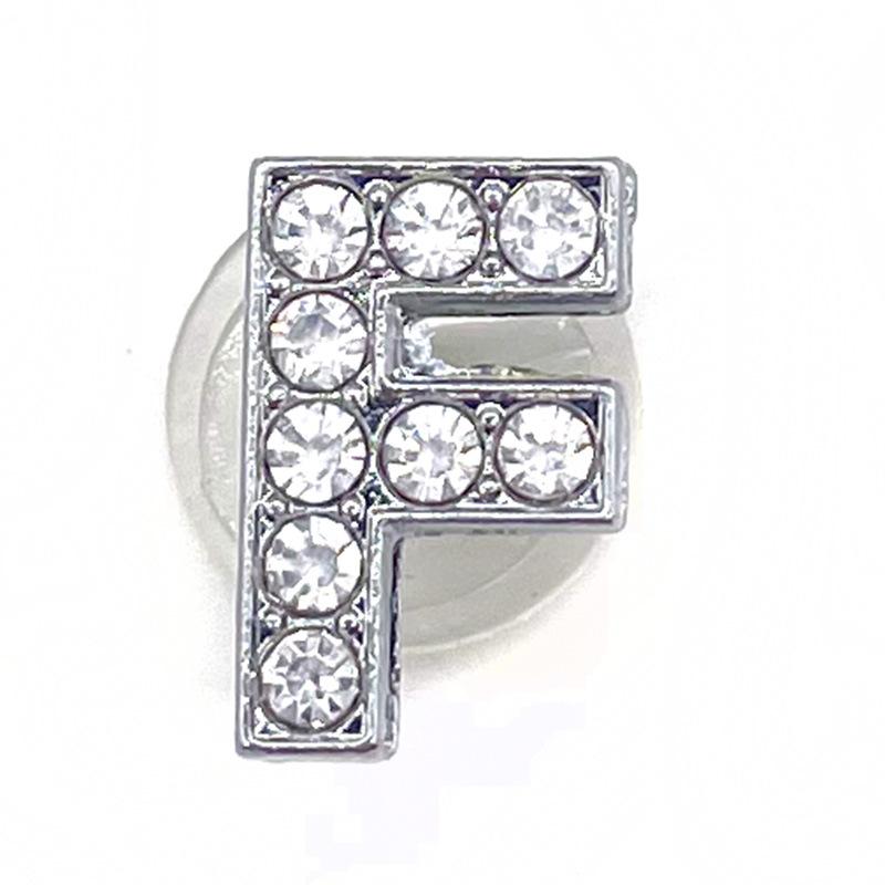 Charms Scarpe Diamante Strass Scintillante Lettera Argento Cristallo Alfabeto Decorazioni Scarpe Gioielli Slider Braccialetto Braccialetti