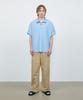 V2 Linen Oversized Polo Half Shirt_Blue
