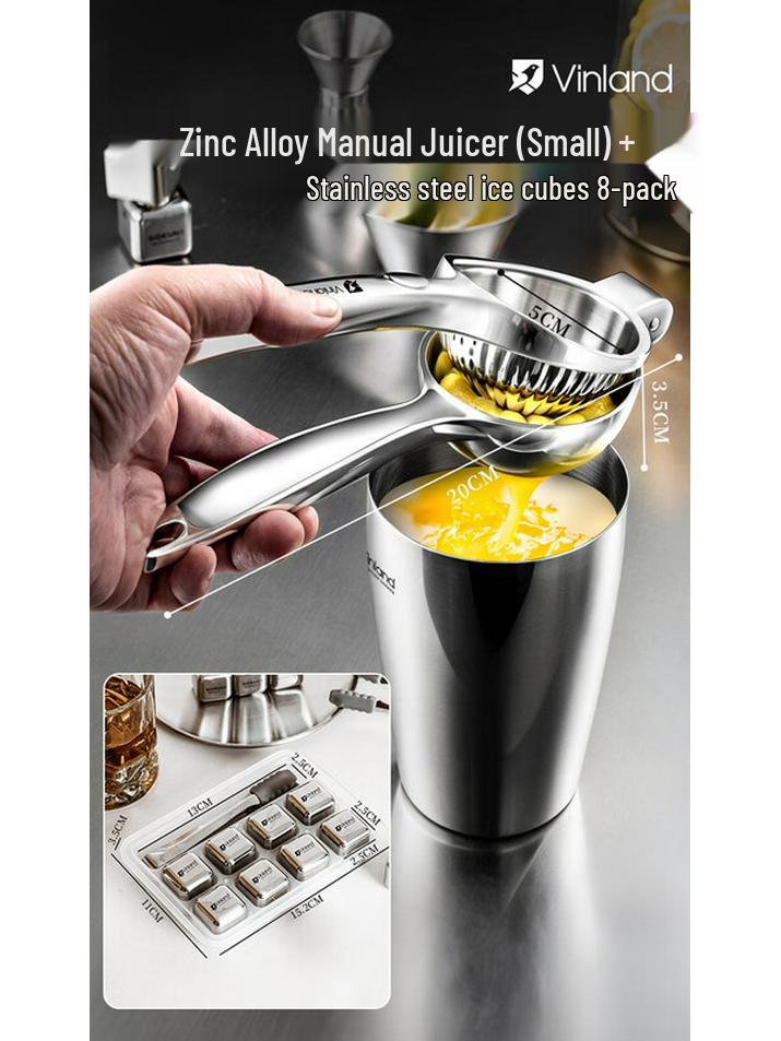 

Manual Lemon Juicer & Stainless Steel Ice Cubes Set