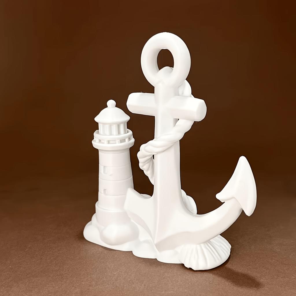 DIY Nautical Anchor & Lighthouse Statue 3D printing Figurine for Beach Themed Home & Office Painting Coastal Home Decor Ornament