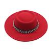 European and American New Autumn and Winter Wool Woolen Big-brimmed Jazz Hat Female Concave Top Black Top Hat Pearl Rhinestone Felt Hat
