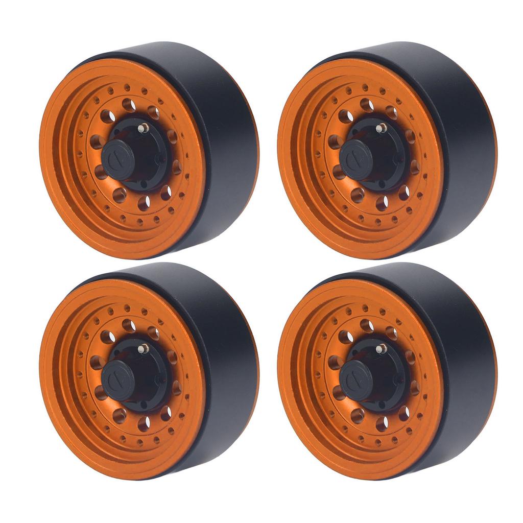 4PCS RC Beadlock Wheel Rim Set 1.9 Inch Aluminum Alloy 1/10 RC Car Wheel Hub for Axial SCX10 I II II