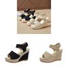 Summer Womens Casual Sandals With Thick Sole And Velcro Closure For Comfort And Height