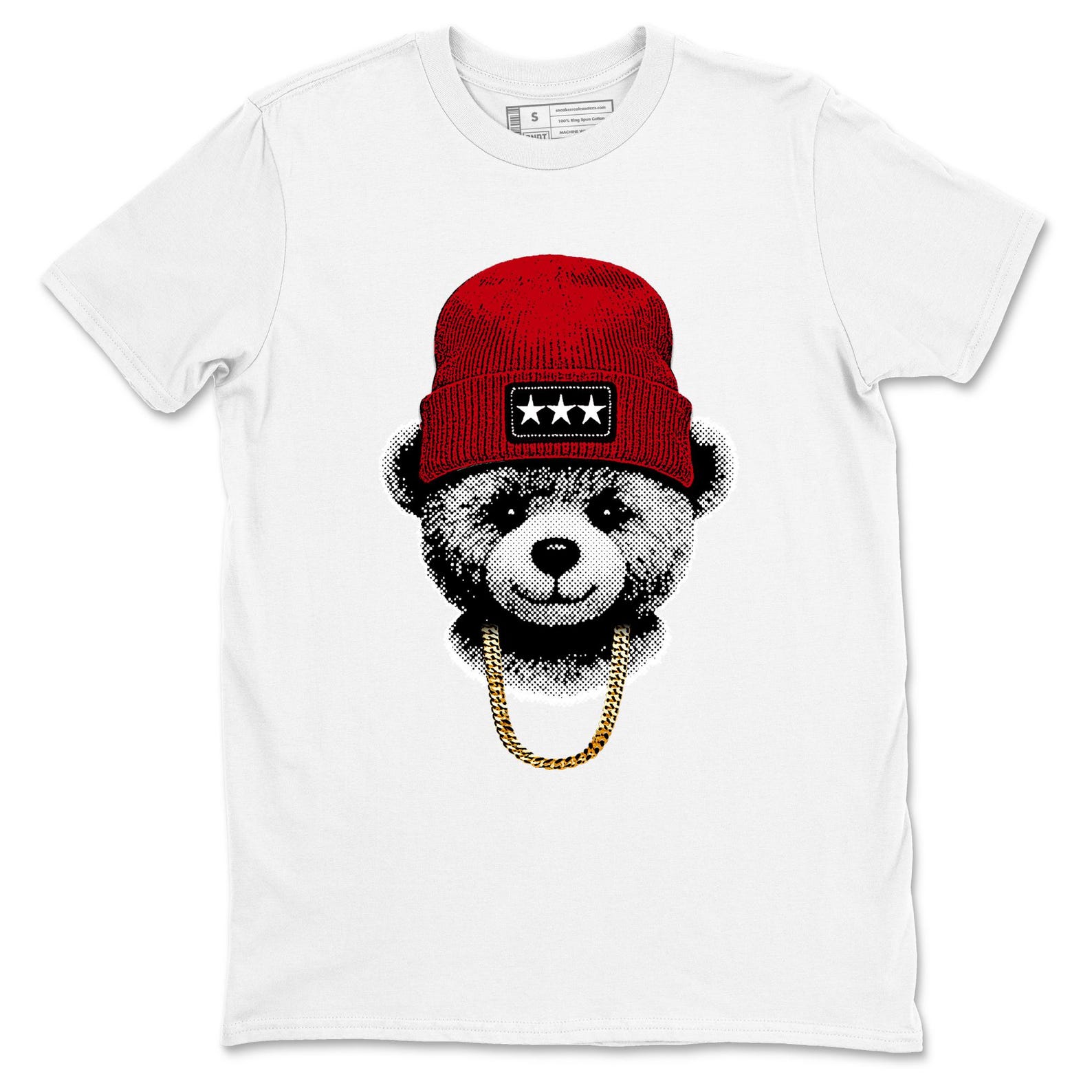 Gangster Teddy graphic tee. Streetwear graphic T-Shirt. Matching 5s Fire Red L
