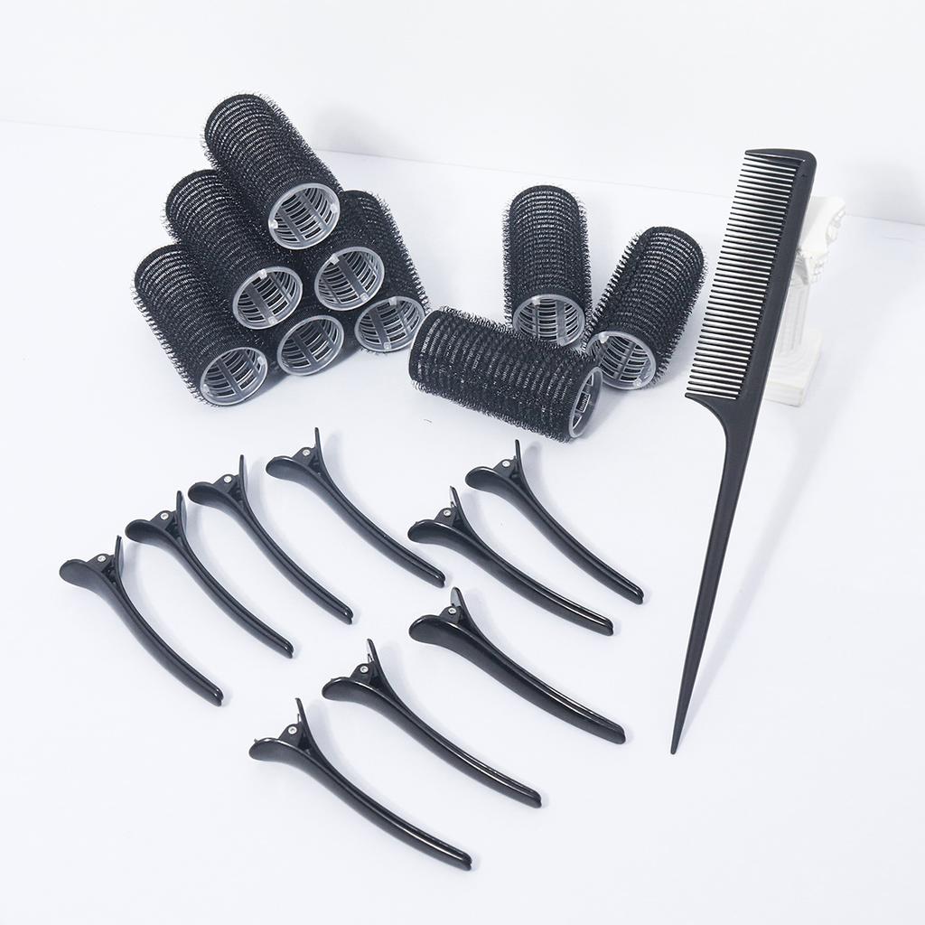 19pcs styling hair accessory kit, heatless curler, duckbill clip, pointed tail fine tooth comb, special for real hair wigs