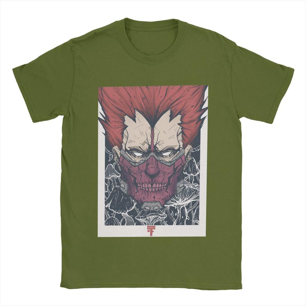 Men's T Shirts Anime Vintage Tees Short Sleeve Round Collar T-Shirts Pure Cotton Printed Tops