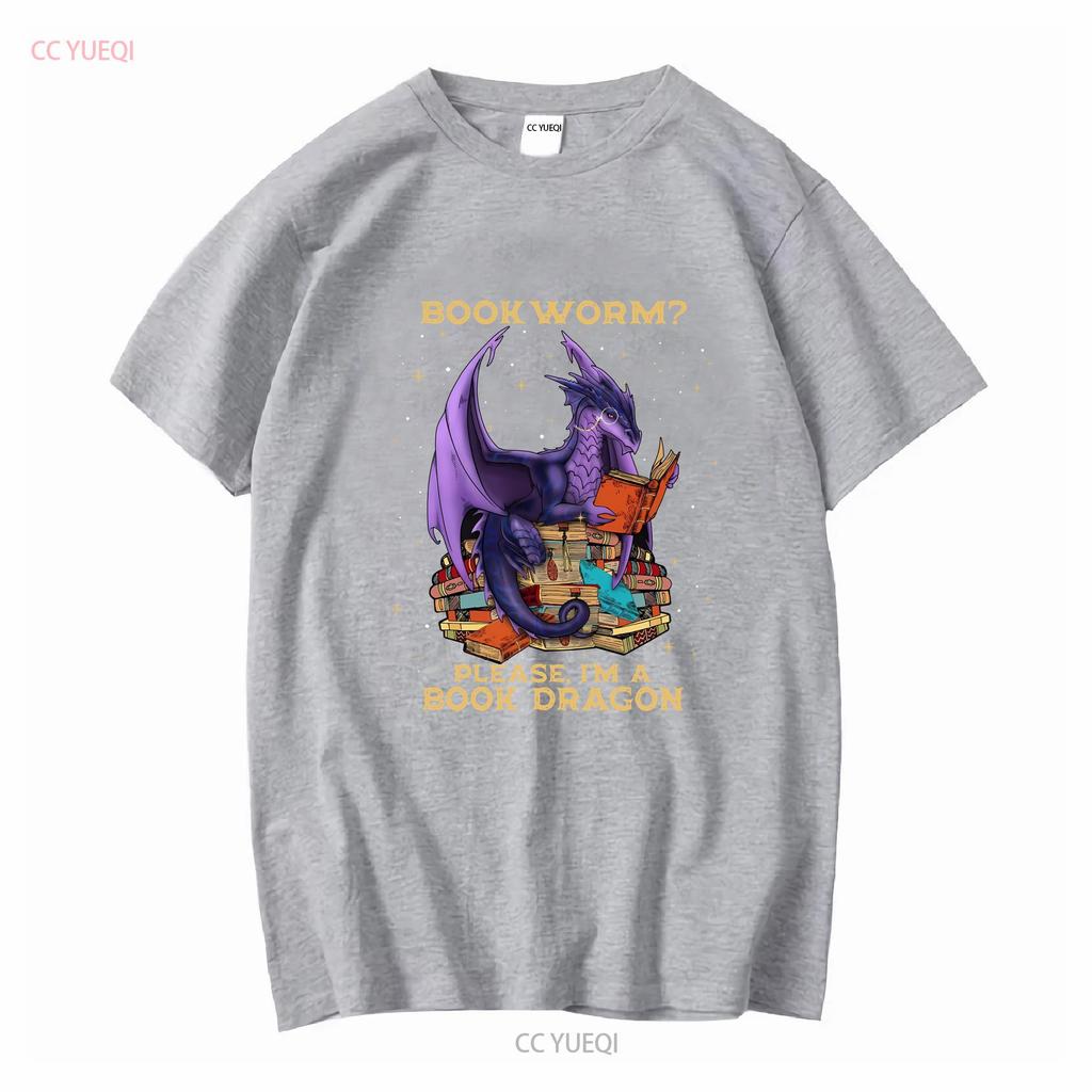 Dragon Book T Shirt Bookworm Reading Lover Long Or Short Sleeves Vintage Washed Slightly Breathable Stretched Unisex Graphic