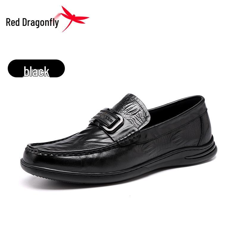 Red Dragonfly Men s Summer Slip-On Leather Driving Shoes 38