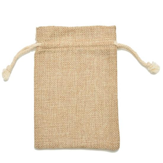 5Pcs Mini Rustic Burlap Bag Drawstring Wedding Party Favor Vintage Sack Pouch