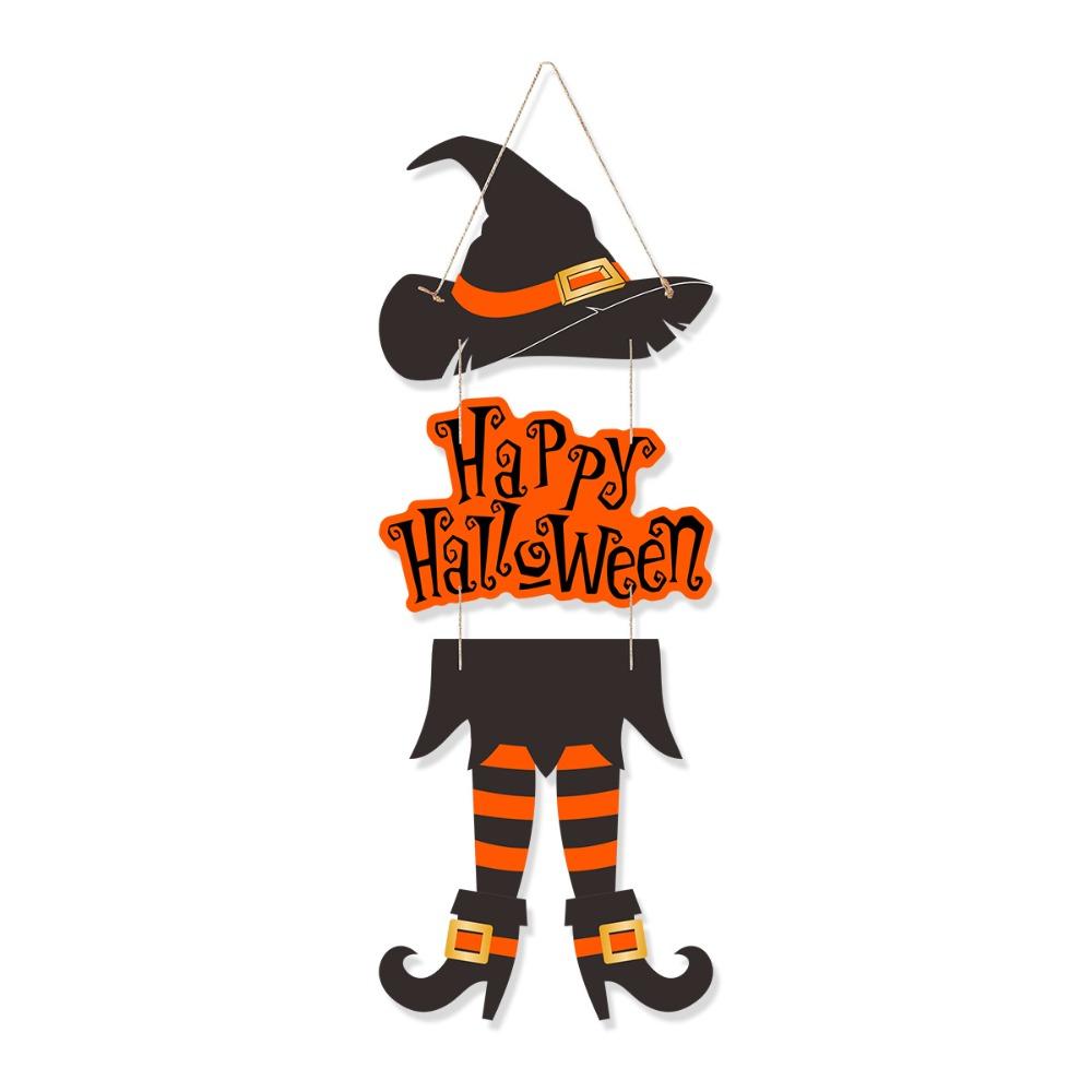 Spooky Witch Hat Pendant Scary Door Hanging Ornaments Halloween Witch Legs Pendant  Party Supplies