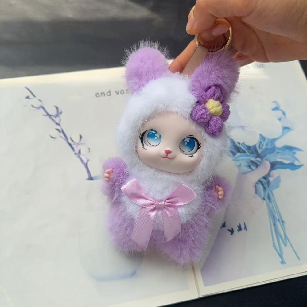 Ornaments Rabbit Doll Figures Big Ear with Flower Bunny Plush Doll Pendant Lady/Girls