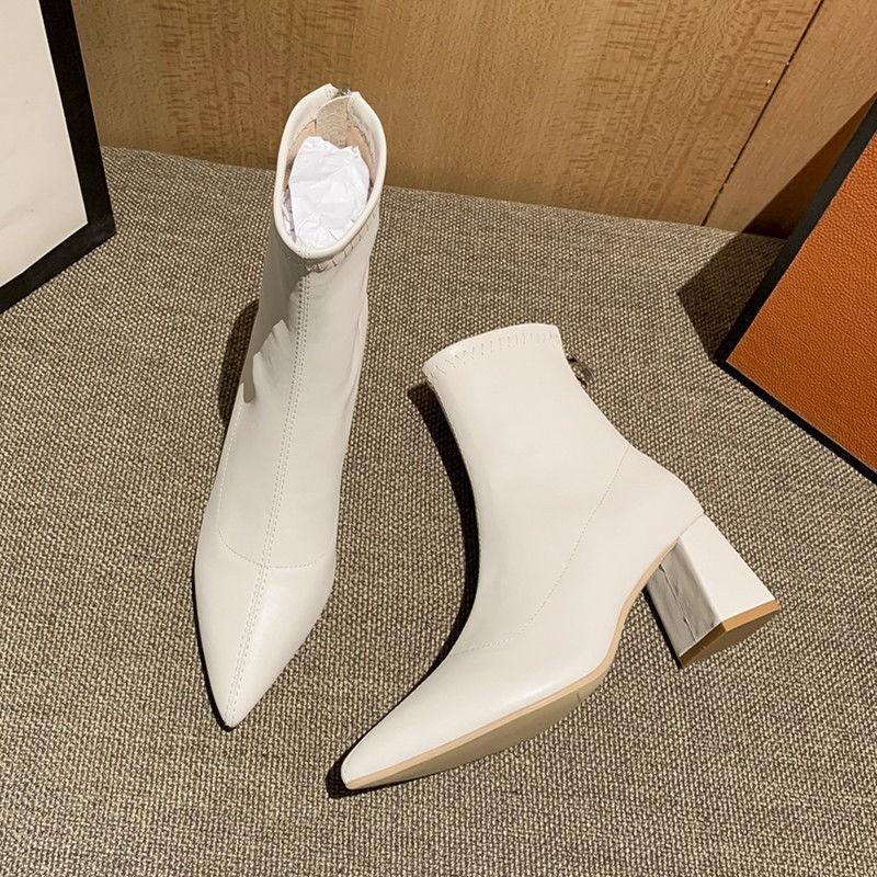 Luxury Women's Boots Sexy Pointed High Heel Leather Boots Slim Design Women Ankle Boot Elegant Banquet Formal High Heeled Boots
