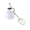 Creative Badminton Racket Keychain Alloy Key Holder Accessory for Sports Enthusiasts and Fashionable Everyday Use